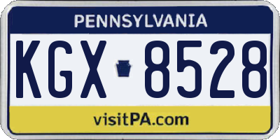 PA license plate KGX8528