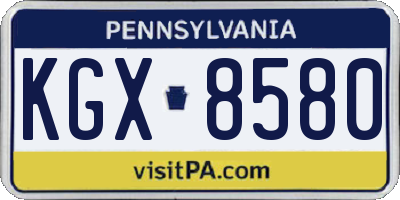 PA license plate KGX8580