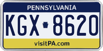 PA license plate KGX8620
