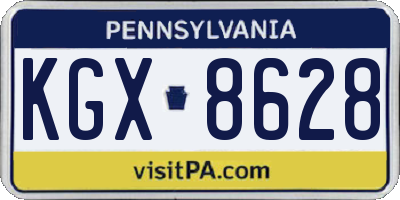 PA license plate KGX8628
