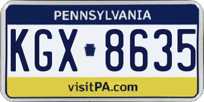 PA license plate KGX8635