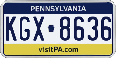 PA license plate KGX8636