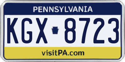 PA license plate KGX8723