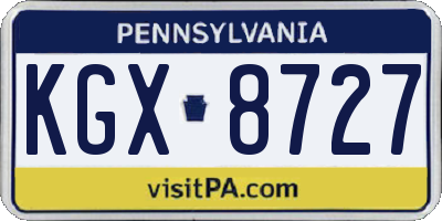 PA license plate KGX8727