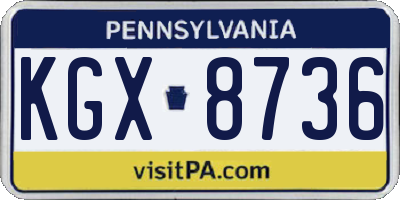 PA license plate KGX8736