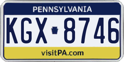 PA license plate KGX8746