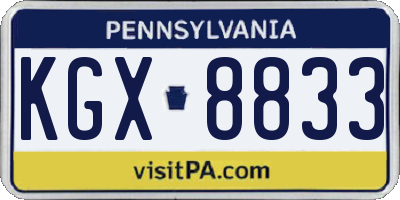 PA license plate KGX8833
