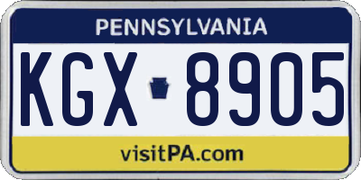 PA license plate KGX8905