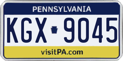 PA license plate KGX9045