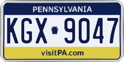 PA license plate KGX9047
