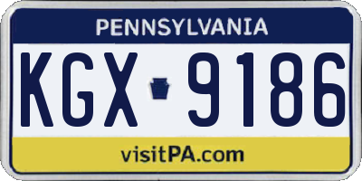 PA license plate KGX9186