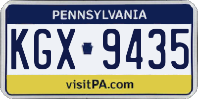 PA license plate KGX9435