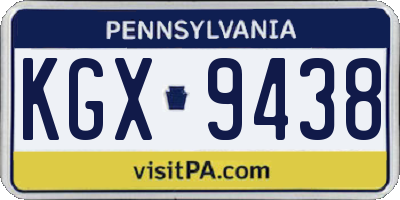PA license plate KGX9438