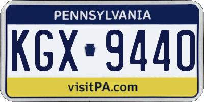 PA license plate KGX9440