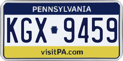 PA license plate KGX9459