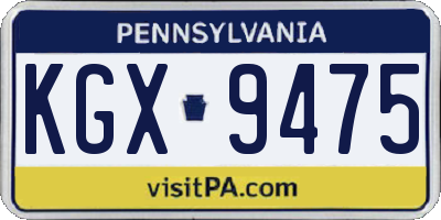 PA license plate KGX9475