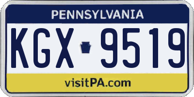 PA license plate KGX9519