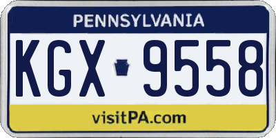 PA license plate KGX9558