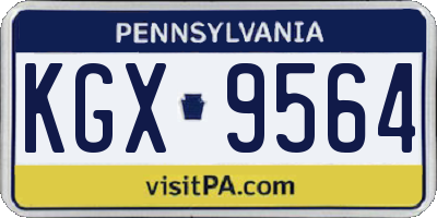 PA license plate KGX9564