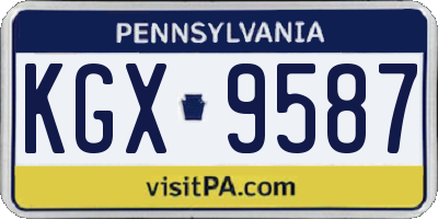 PA license plate KGX9587