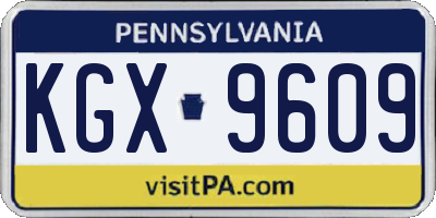 PA license plate KGX9609