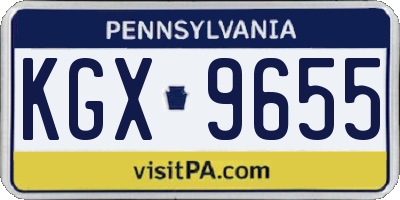 PA license plate KGX9655