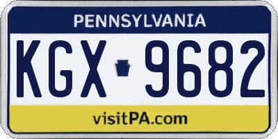 PA license plate KGX9682
