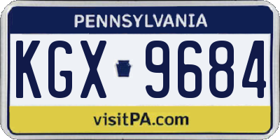 PA license plate KGX9684