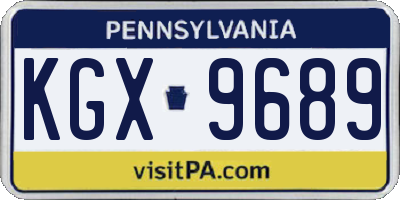 PA license plate KGX9689