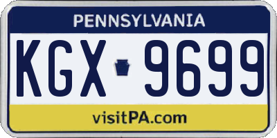 PA license plate KGX9699