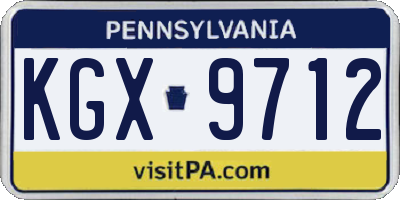 PA license plate KGX9712