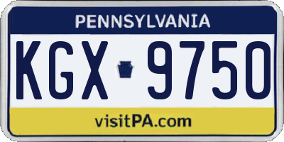 PA license plate KGX9750