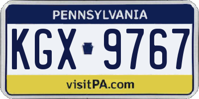PA license plate KGX9767