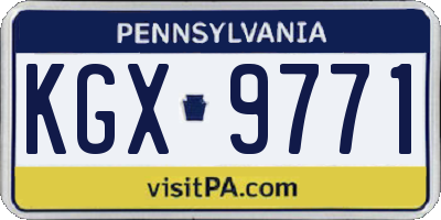 PA license plate KGX9771