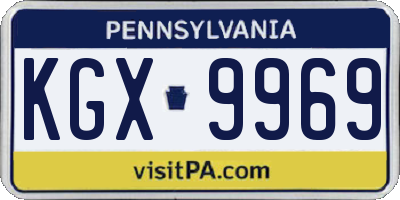 PA license plate KGX9969