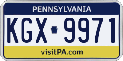 PA license plate KGX9971