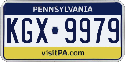 PA license plate KGX9979