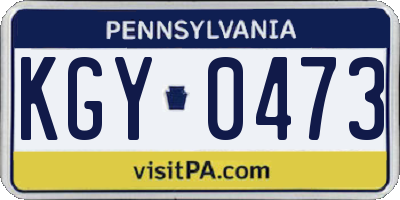 PA license plate KGY0473