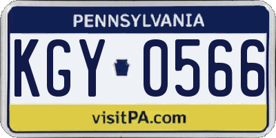 PA license plate KGY0566