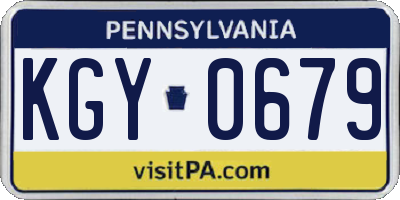 PA license plate KGY0679