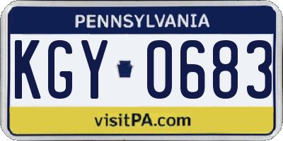 PA license plate KGY0683