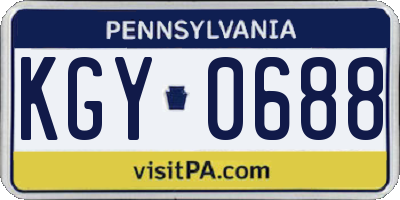 PA license plate KGY0688