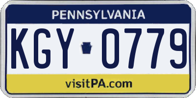PA license plate KGY0779