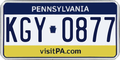PA license plate KGY0877