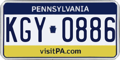 PA license plate KGY0886