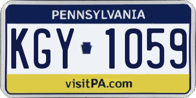 PA license plate KGY1059