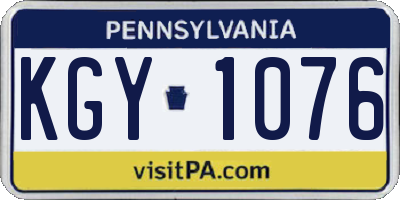 PA license plate KGY1076