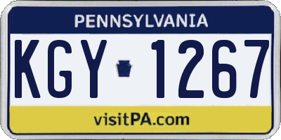 PA license plate KGY1267