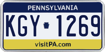 PA license plate KGY1269