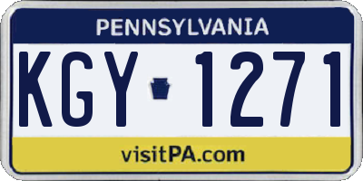 PA license plate KGY1271